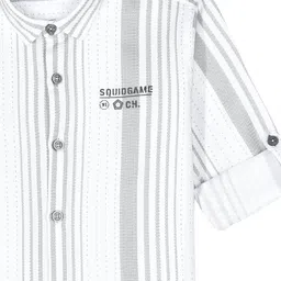 CHARCHIT Boys Comfort Fit Vertical Striped Spread Collar Cotton Casual Shirt image 4