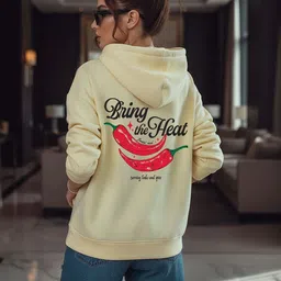 JUNEBERRY Women Printed Hooded Sweatshirt image 2