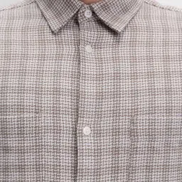 Marks & Spencer Gingham Checks Checked Spread Collar Pure Cotton Casual Shirt image 2