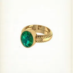 sidharth gems jemskart 10.25 KT Emerald Panchdhatu Gold Plated Adjustable Brass-picture-10