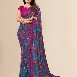 Moda Rapido Floral Poly Georgette Saree-picture-15