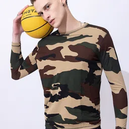 ARMISTO Men Camouflage Printed Dri-FIT Pockets T-shirt-image-41