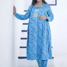 Aujjessa Women Printed Regular Sequinned Kurta with Trousers image 3