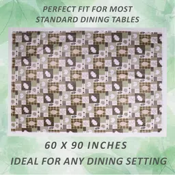 Dakshya Industries Grey Geometric Printed Waterproof Plastic 6-Seater Table Cover image 3