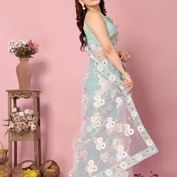 HERE&NOW Embroidered Net Saree image 4