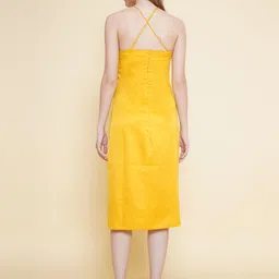 KATLINE Satin A-Line Midi Dress image 5