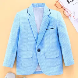 Robo Fry Full Sleeves Blazer Dots Print - Blue image 1