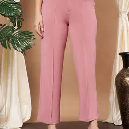 Slenor Women Straight Fit High-Rise Parallel Trousers-image-66