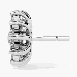 VALANOVA Hallmarked 14Kt White Gold Diamond Studded Earrings - 3.03 g image 4