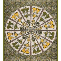 MILAAV Green Ethnic Motifs 144 TC Single Bedsheet with 1 Pillow Covers image 5