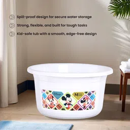 Kuber Industries White & Brown 3 piece Ethnic Motifs Plastic Bath Accessories Set image 5