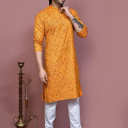 RANAK Men Embroidered Regular Pure Cotton Kurta with Pyjamas image 2