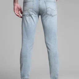 Jack & Jones Men Slim Fit Low-Rise Highly Distressed Light Fade Stretchable Jeans image 3