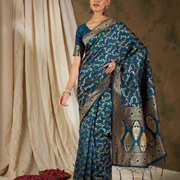 Sangria Woven Design Banarasi Saree With Blouse Piece-picture-38