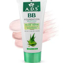 A.D.S Aloe Vera Professional BB Foundation & Sponge Beauty Blender Puff, 60gm Shade-03 image 2