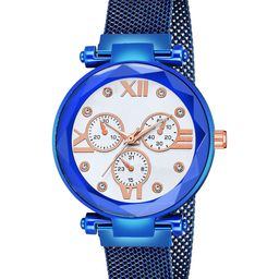CSAMON Women Bracelet Style Straps Analogue Watch Mina White Dial Blue Maganet-picture-36