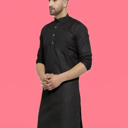 ANUJ FASHION Men Cotton Solid Straight Kurta-image-10