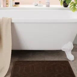 Bichauna Element Brown & White Anti-Skid & Non-Slip Rectangular 1300-GSM Bath Rug-picture-10