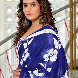 Moda Rapido Pure Cotton Designer Floral Print Saree image 4