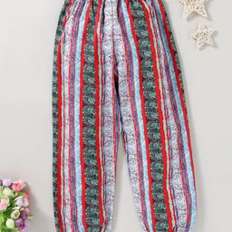 Kookie Kids Full Length Lounge Pant Abstract Print - Red image 2