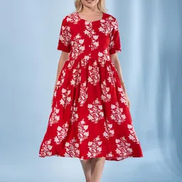 KALINI Women Viscose Rayon Fit & Flare Dresses-image-96