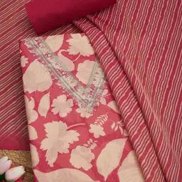 Soch Floral Printed Sequinned Tissue Unstitched Dress Material-picture-22