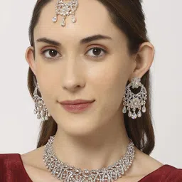 VATSALYA creation Alloy Gold- plated Rose Gold Jewellery Set image 2