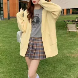 KPOP Women Acrylic Open Front Jacket-picture-36