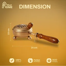 MustHome Yellow & Brown Textured Dhoop Dani With Handle image 4