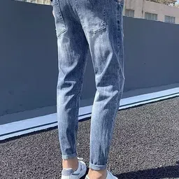 StyleCast x Revolte Men Skinny Fit Light Fade Jeans image 4