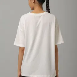 necesera Women Typography Printed Oversized T-Shirt image 4