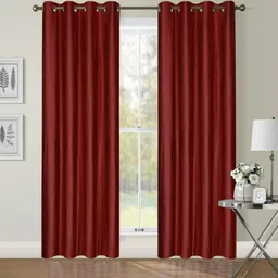UrbanArts Maroon Set of 2 Room Darkening Window Curtain-picture-38