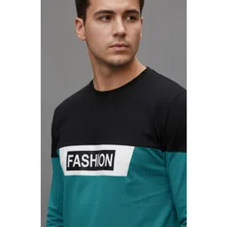 AUTNA Typography Printed Colourblocked T-shirt image 2