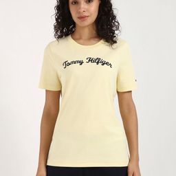 Tommy Hilfiger Women Typography Printed Round Neck Cotton T-shirt-picture-34