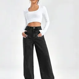 A1TUFF Women Jean Relaxed Fit High-Rise Light Fade Stretchable Jeans image 3