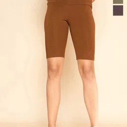 Women COLOR CAPITAL Pack Of 3 High Rise Above Knee Gym Tights-picture-27