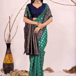Moda Rapido Woven Design Zari Pure Silk Heavy Work Banarasi Saree image 3