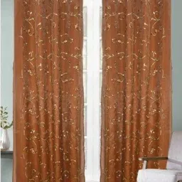 Aura Rust Embroidered Velvet Door Curtain-image-42