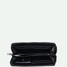 ZOUK Women Floral Printed Zip Detail Leather Card Holder image 2