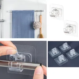 rptrendz 8Pcs Plastic Curtain Hooks Set for Home, Hotel & Office Use Curtain Ring with Hook image 4