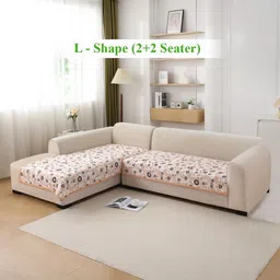 HOKIPO White & Blue Printed Polyester 2 Piece Sofa Cover-image-69