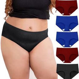Diving Deep Women Pack of5 Plus Size Cotton Hipster Briefs-picture-49