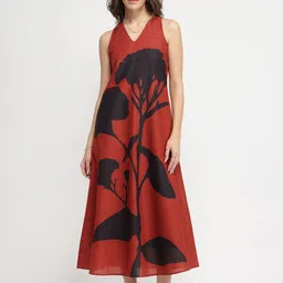 Pink Fort Women Floral Printed A-Line Midi Dress-picture-38