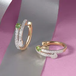 Mia by Tanishq 14KT Gold Natural Diamond Hoop Earrings - 4.213g-picture-31