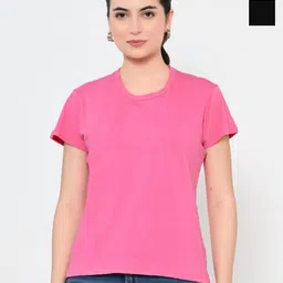 BAESD Women Pack Of 2 Solid Round Neck Cotton T-shirts-image-72