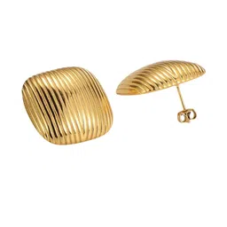 OOMPH Women Combo of 2 Gold Large Square Studs Earrings image 5