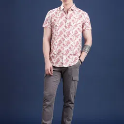 THE BEETEL HOUSE Men Relaxed Fit Geometric Printed Spread Collar Cotton Casual Shirt image 2