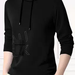AUSK Men Typography Printed Hood Cotton T-shirt-picture-20