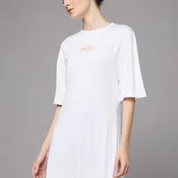 MKH Women Dri-FIT Typography Printed Round Neck Oversized T-shirt image 5