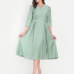 RAISHREE Embroidered A-Line Midi Dress-picture-24